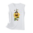 thumbnail image 4 of Fjofpr Hanes Tank Top Women 2024 Women's New Loose Casual Fashion Crew-neck All-matching Printed Top White XL, 4 of 4