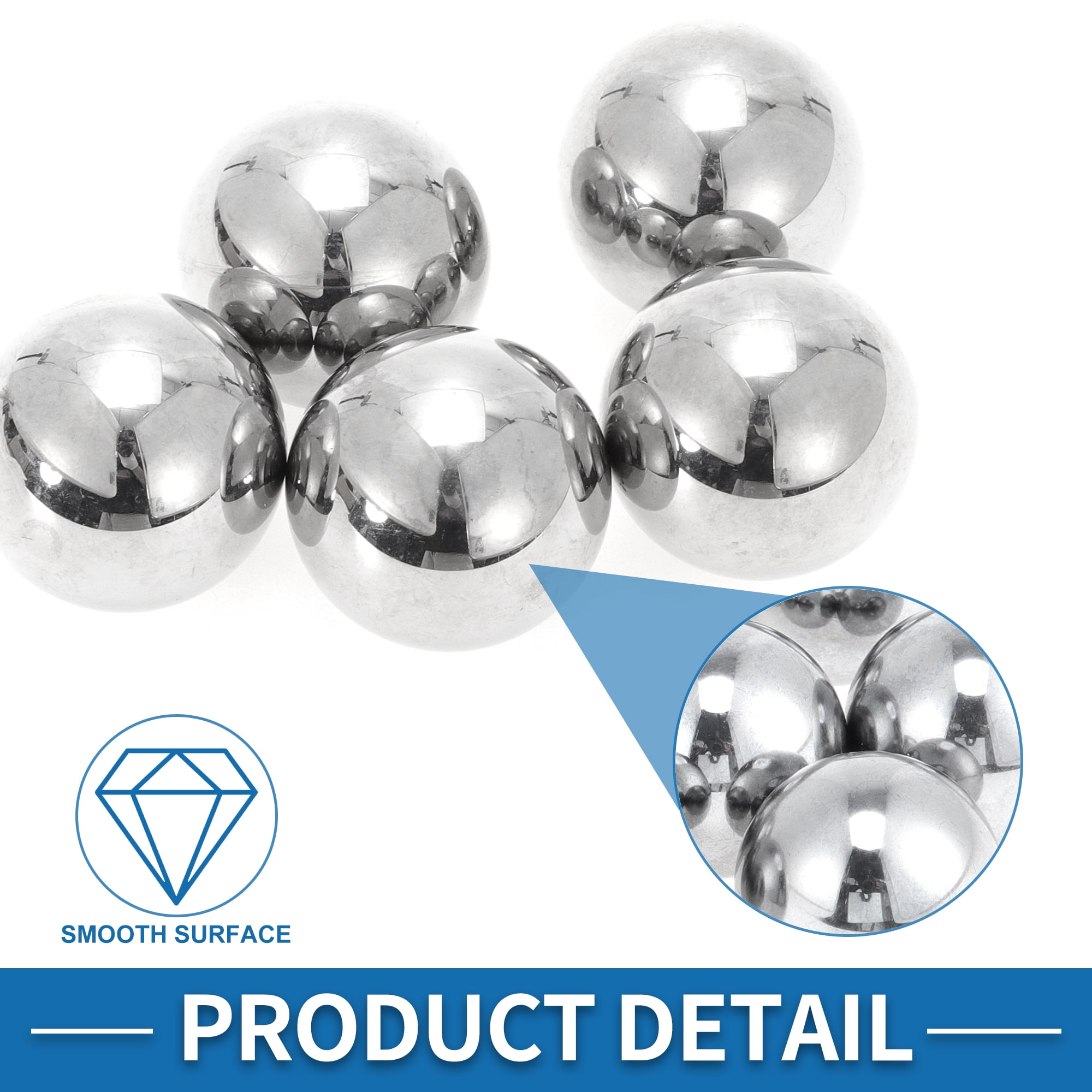 Unique Bargains 28.6mm Bearing Ball Bearing Steel G100 Precision Ball Silver Tone 5 Pcs