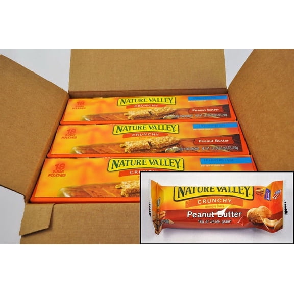 Nature Valley Granola Bars, Peanut Butter Cereal, 1.5 oz Bar, 18/Box, Each