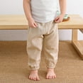 thumbnail image 4 of Kids Boys Girls Summer Pants Cotton Linen Solid Color Casual Toddler Pants With Drawstrings, 4 of 6
