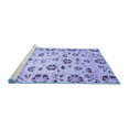 thumbnail image 2 of Ahgly Company Machine Washable Indoor Square Abstract Blue Modern Area Rugs, 3' Square, 2 of 4