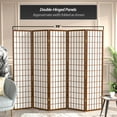 thumbnail image 5 of 6 ft. Tall Window Pane Shoji Screen - Walnut - 5 Panels, 5 of 7