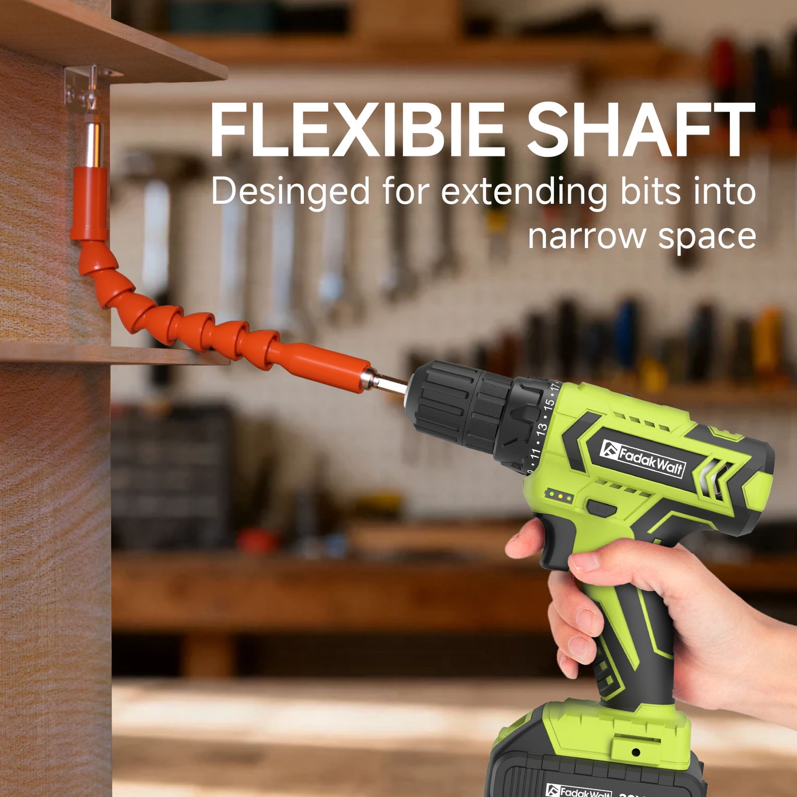20V MAX Cordless Drill Set with Battery & Charger, 280 in-lbs Power Drill Kit, 2-Speed (0-1400 RPM), 21+1 Torque, 3/8" Keyless Chuck, 30pc Drill/Driver Bits, LED Light for Wood/Metal/Concrete(Green)