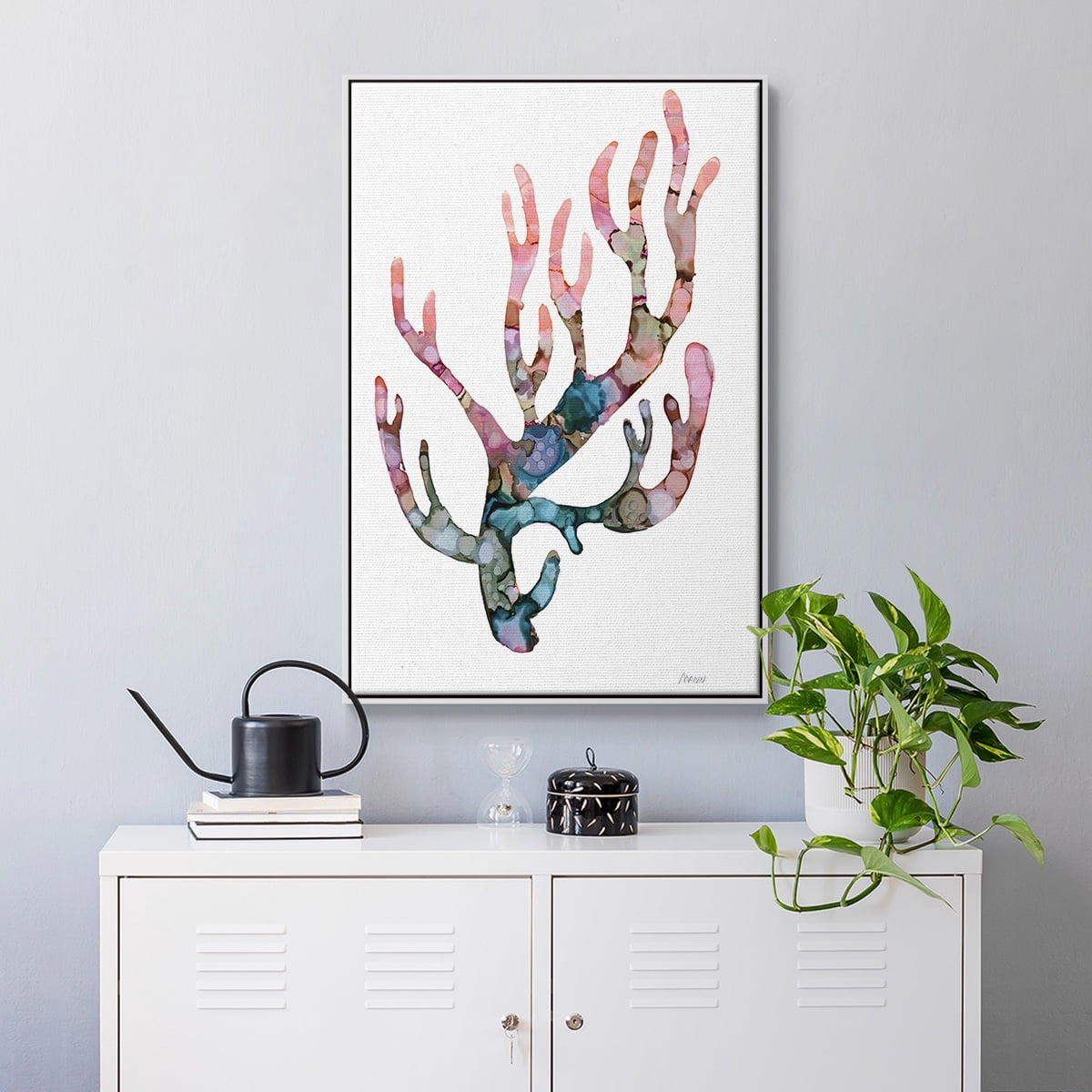 Sea Coral II Framed Premium Gallery Wrapped Canvas - Ready to Hang - 17 x 25 - White Floating Frame