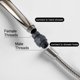 thumbnail image 5 of Conector de ducha Uxcell, junta de bola para cabezal de ducha, válvula de control de flujo de latón G1/2, adaptador de ducha ajustable, regulador de válvula de control de flujo de agua, negro mate, 5 of 6