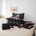 thumbnail image 6 of Manfei Letter A Print 7-Piece Twin Bedding,Pink Dreamy Bow Bedding Comforter Set,Black Reversible, 6 of 7