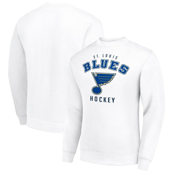 Men's Starter  White St. Louis Blues Team Logo Fleece Pullover Sweatshirt