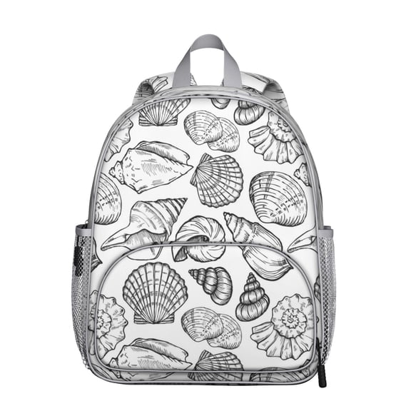 Nautical Shell and Coral Student Backpack - Multifunctional Travel Backpack with Water-Repellent Material and Sturdy Zippers, Perfect for Elementary School and Outdoor Trips