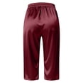 thumbnail image 4 of JFHHQ Pantalon Décontracté Ajusté Taille Mi-Haute pour Femmes, Couleur Unie, Usage Quotidien, S Rouge, 4 of 5