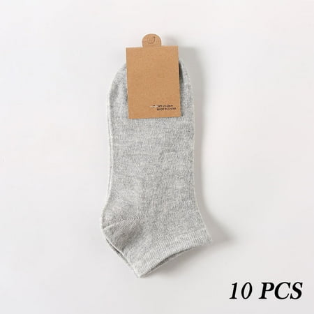 

Men s 10-Pack Cotton Cushioned Low Cut Socks Breathable Non Slip Solid Color New