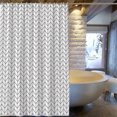 thumbnail image 3 of Cortinas de Ducha 180 x 180 cm , Cortina de Ducha de Tela Antimoho y Antibacteriana, para baños, Blanca con Estampado Negro JM, 3 of 5