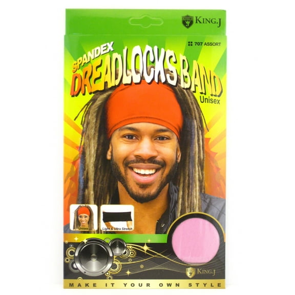 King.J Unisex Adult Spandex Dreadlocks Head Band (Pink)
