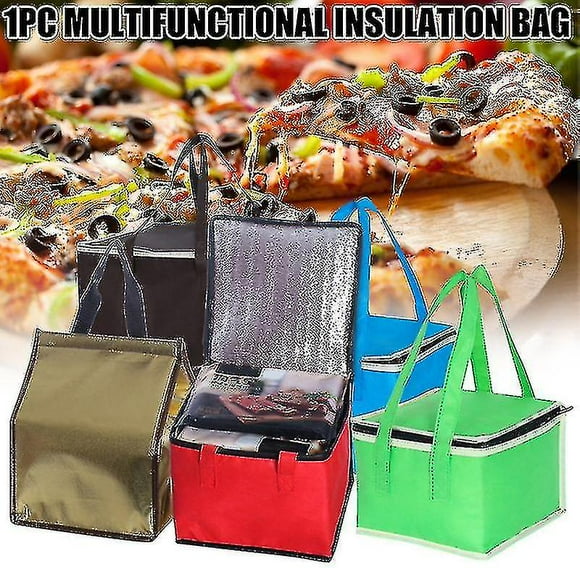 1pcs Insulated Pizza Delivery Bag Takeout Food Storage Fresh Aluminum Foil Bag Size: 10inch (35*35*22)