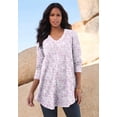 thumbnail image 4 of Roaman's Women's Plus Size Knit Thermal V Neck Swing Tunic – Long Sleeve, 4 of 4
