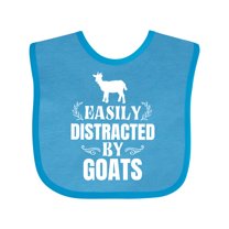 Inktastic Easily Distracted by Goats Boys or Girls Baby Bib