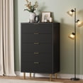 thumbnail image 5 of Modern 5 Drawer Dresser for Bedroom with Gold Handle and Large Drawer, Wood Double Chest of Drawers and Storage Organizer for Living Room, Hallway, Entryway, 5 of 6