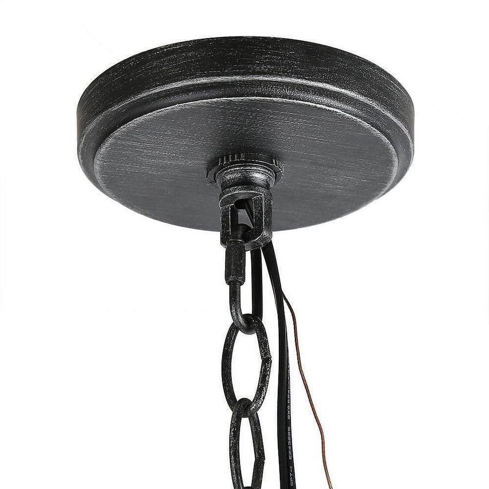 LNC 6-Light Distressed Gray and Black Beaded Bohemian Empire Farmhouse Chandelier