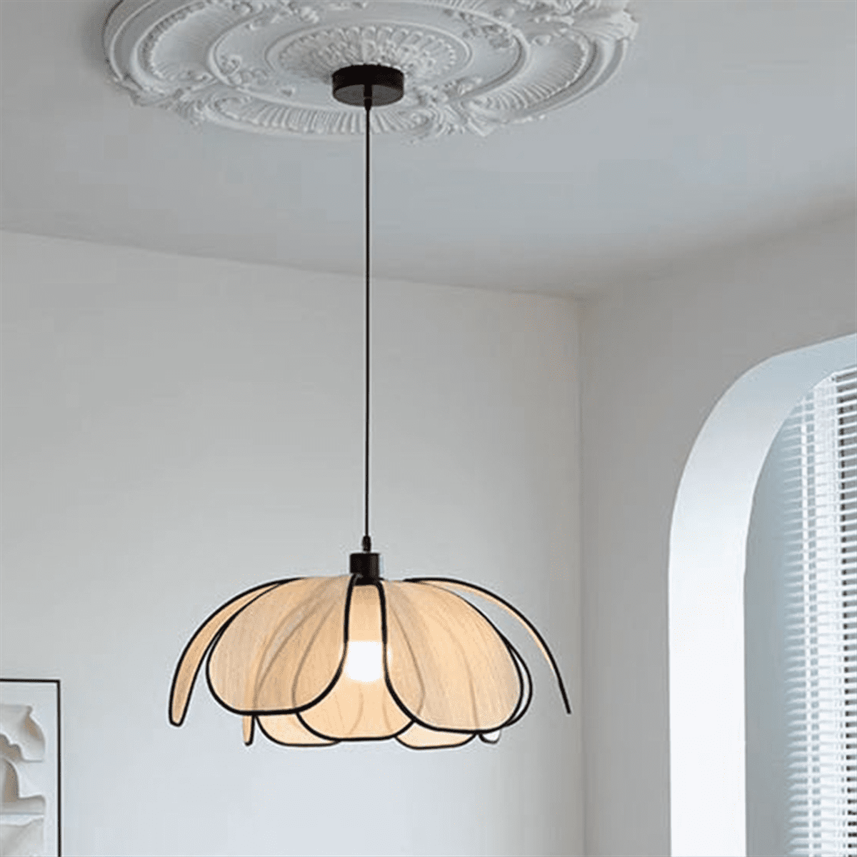 Vintage Hand-Woven Lotus Dining Room Chandelier Bedroom Living Room Lamp E27 Lamp Head 3 Color Light AC85-265v,1 * Chandelier