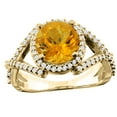 thumbnail image 1 of 10K Yellow Gold Natural Citrine Ring Round 8mm Diamond Accent, size 5, 1 of 4