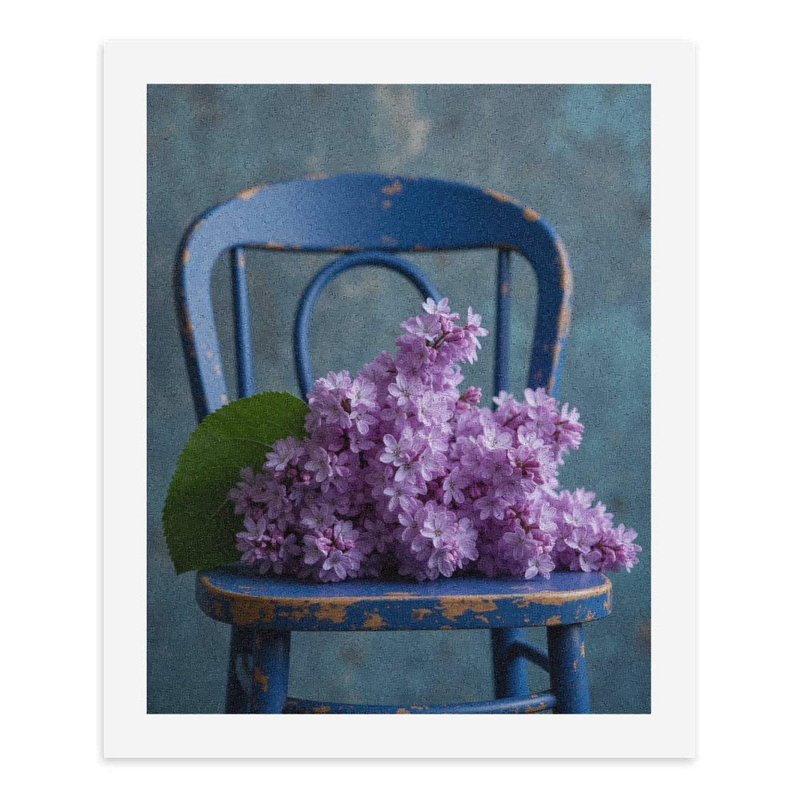 Paint By Numbers Kit for Adults Beginner - Purple Lilacs on Rustic Chair DIY Canvas Painting Kits for Adults, Frameless Paint By Number for Adults for Home Wall Decor 16x20 Inch