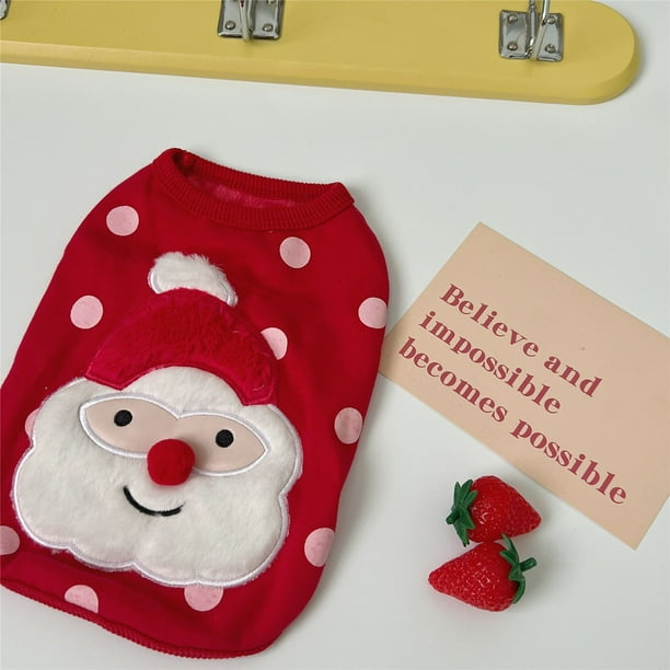 Ropa navideña para perros de otoño e invierno con peluche de terciopelo para gatos y mascotas, oso Beaumi, cachorro pequeño