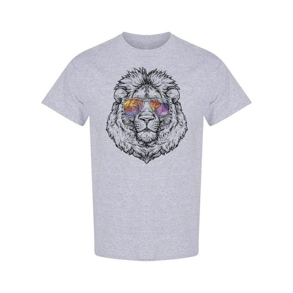 Cool Lion With Glasses T-Shirt Men -Image by Shutterstock, Male 3X-Large