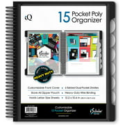 iScholar iQ+ 15 Pocket Organizer, 12.2 x 11 Inches, Tabbed Dividers, Black (39906-BK)