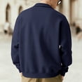 thumbnail image 5 of Polo Shorts for Men Long Sleeve Button Tees Shirts Loose Fit Navy Men Outfits, 5 of 6