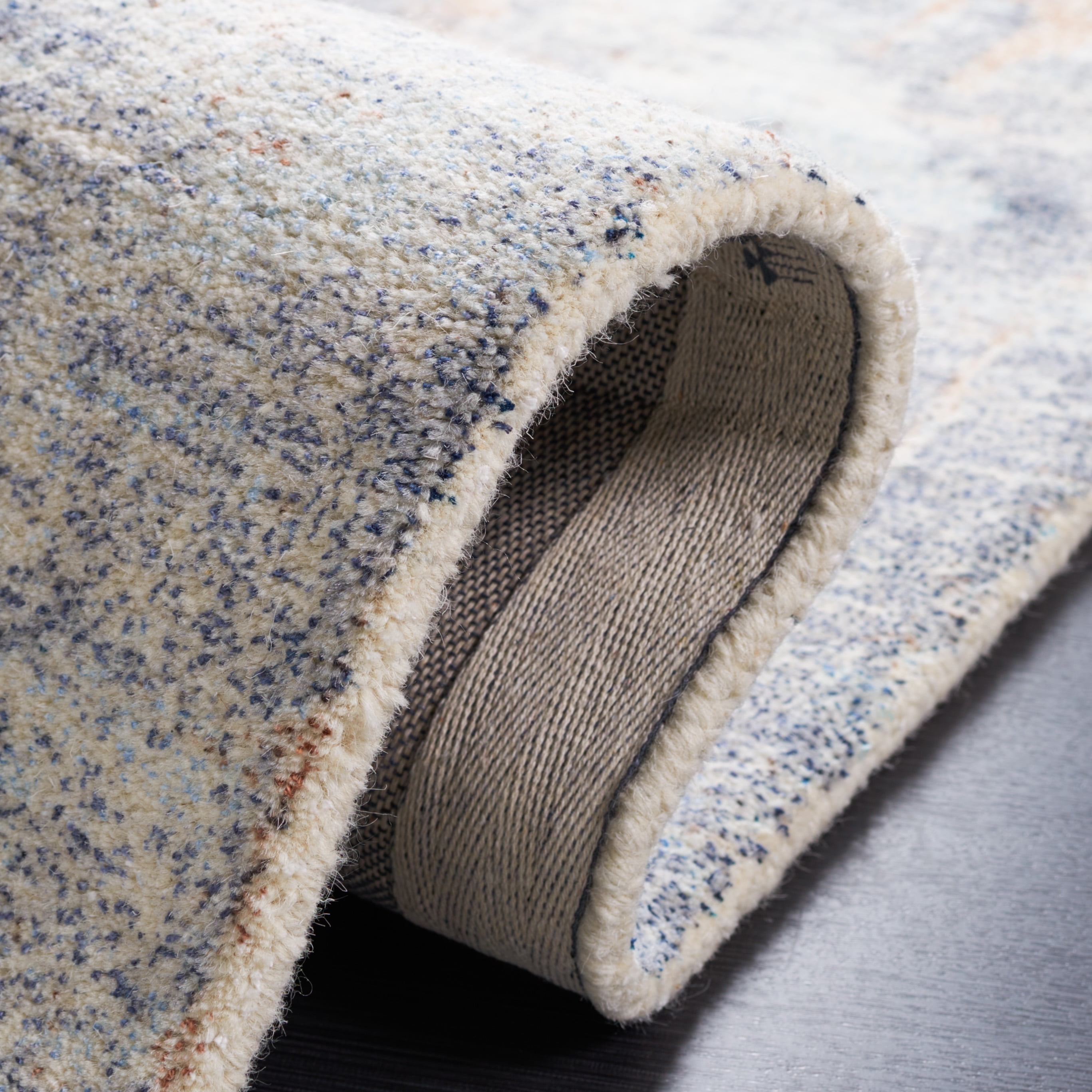SAFAVIEH Restoration Vintage Janae Abstract Area Rug, Blue/Brown, 3' x 5'