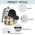 thumbnail image 4 of Highland Cow and Sunflower Print Backpack for School, Cute School Bag with Adjustable Shoulder Straps and Padded Back, 15.7"x11.8"x5.5", 4 of 5