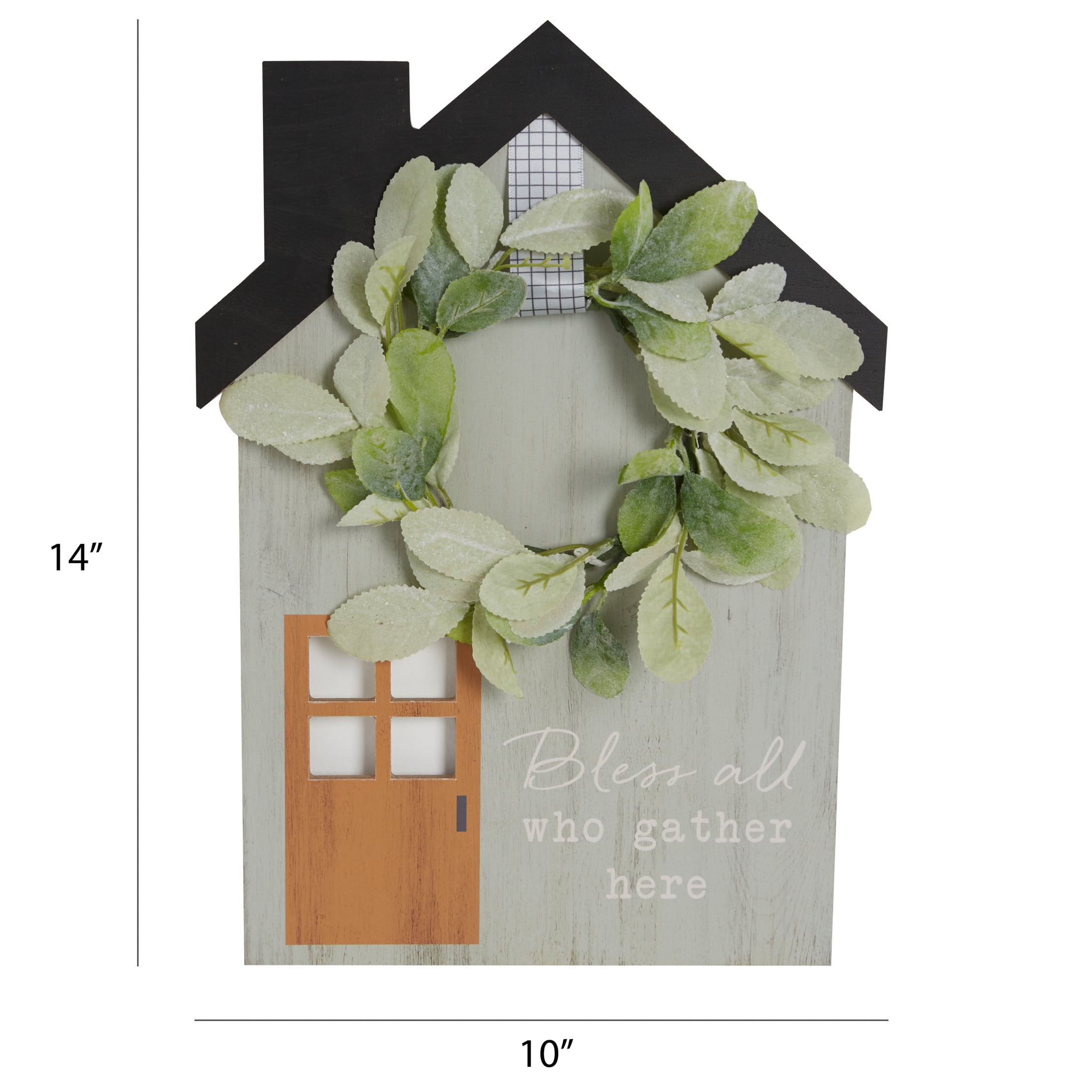 Way To Celebrate Harvest Hanging Sign, Bless Our Home Cottage Signs With Wreath, 14'