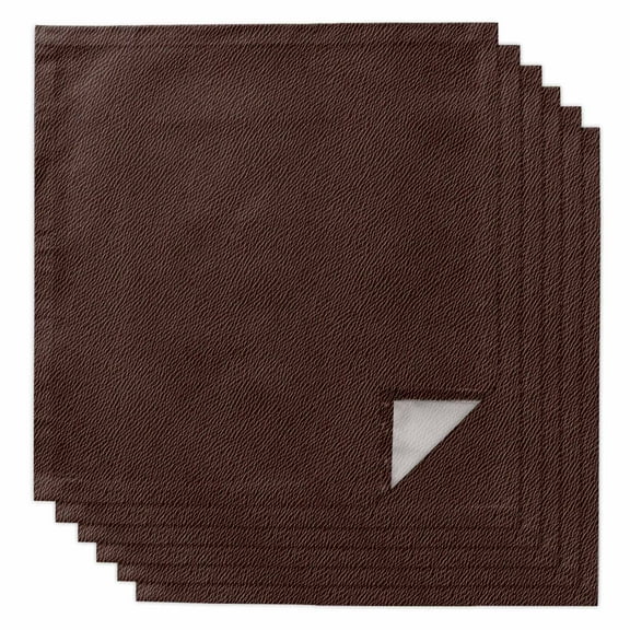 Boanket Solid Brown Cloth Napkins Set of 6, Holiday Napkins for Baby Shower, Vintage Minimalism Abstract Denim Pattern Washable Reusable Dinner Napkins for Cocktail Wedding Party, 20 x 20 Inch