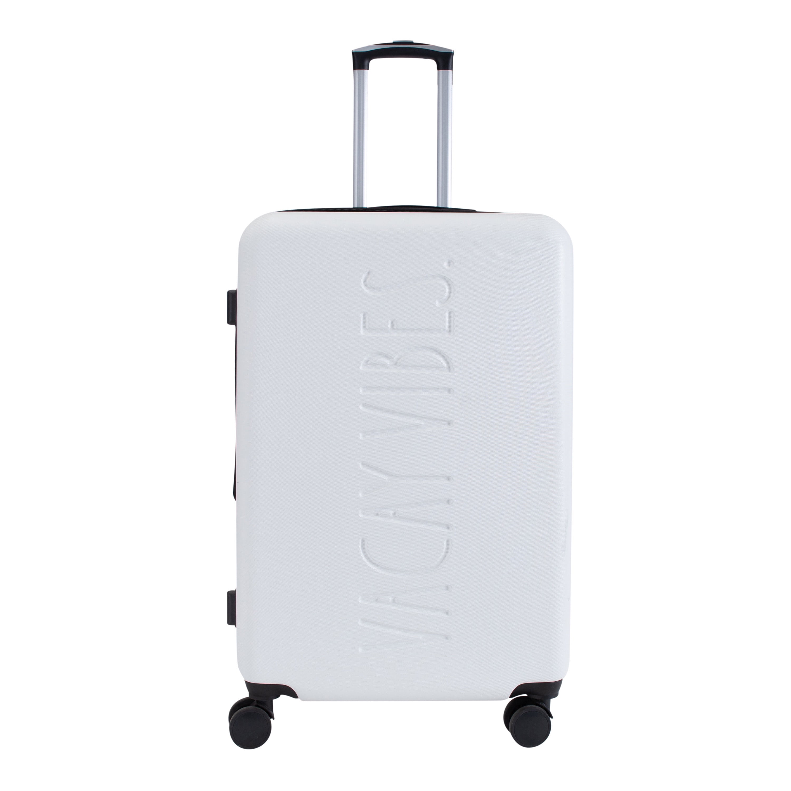 Rae Dunn 3 Piece Expandable Rolling Luggage Set in White