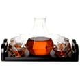 thumbnail image 4 of Whiskey Diamond Decanter Glass Set - 4 Diamond Glasses & Mahogany Wooden Base Tray - Gift Packaging - Elegant Glass Whiskey Dispenser For Liquor, Scotch, Rum, Bourbon, Vodka, Tequila, Wine - Bezrat, 4 of 7