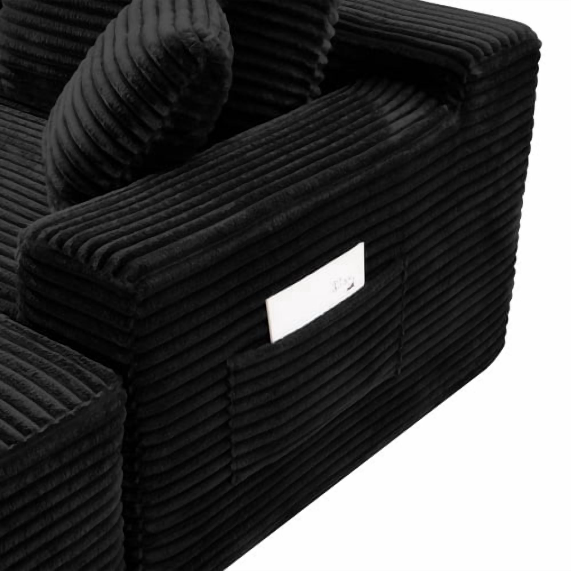 106.3" U-Shaped Cloud Sectional Sofa with Deep Seat, Modular Sleeper Couch, No Assembly, Black