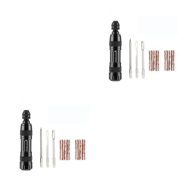 Sonducket Kit de reparación de aleación de aluminio para neumáticos sin cámara de carretera, reparación de pinchazos de neumáticos de bicicleta de Negro 2piezas Sonducket CBP163124