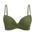 thumbnail image 3 of Women Underwire Bikini Top Swimsuit Top Bra Padded Bathing Suit 2026 Twist Front Swimwear Army Green S, 3 of 4