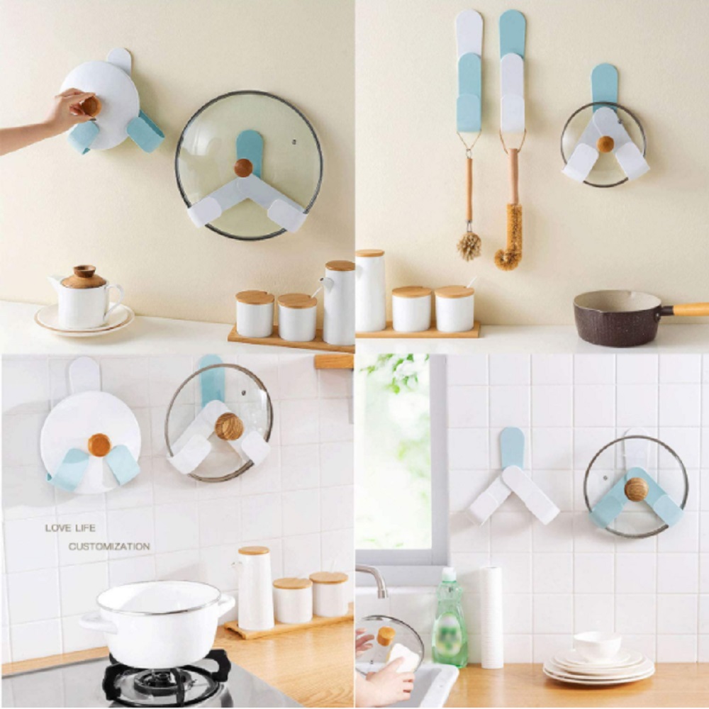 TIKA Rotatable Pot Lid Holder – Adjustable Pan Cover Rack For Kitchen Organization Space Saver