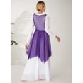 thumbnail image 4 of Miutii Women's Shiny Glittery Asymmetrical Praise Dance Tunic Overlay Worship Top Dress Ballet Purple XL, 4 of 8