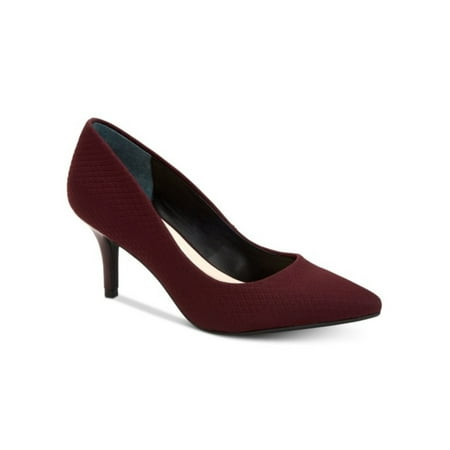 

ALFANI Womens Burgundy Quilted Geometric Padded Jeules Pointed Toe Stiletto Slip On Dress Pumps 5 M