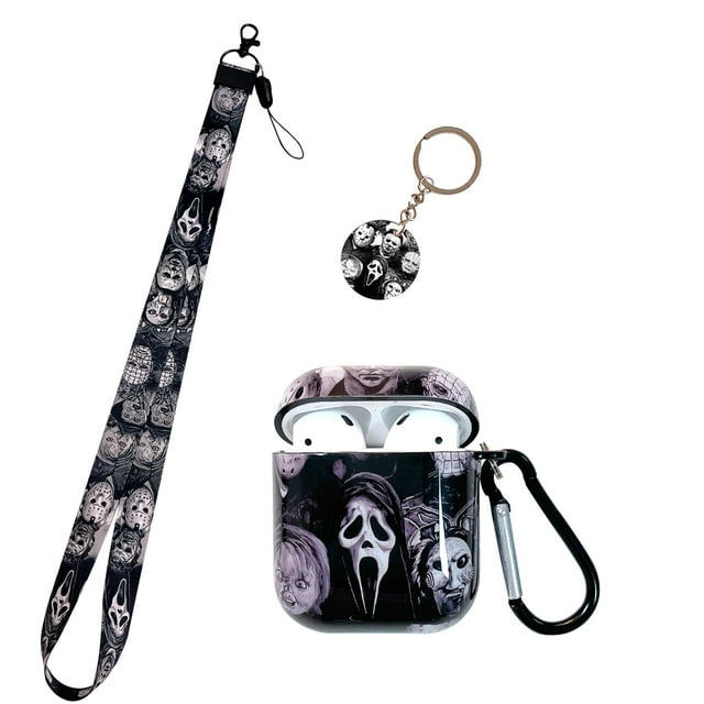 Funda LZXXHM Cool Scream Pattern 2/1 con clip para llavero de terror