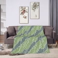 thumbnail image 6 of ZNDUO Lightweight Microfiber Bed Blanket, Green Tropical Leaf Texture Art Pattern Super Soft Flannel Cozy Throw Blankets, 40"x30", 6 of 8