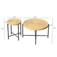 thumbnail image 4 of CoSoTower 2-Piece Coffee and End Table Set – Waterproof MDF with Pvc Cover, Distressed Cylindrical Design, Black Metal Legs – Classic Rustic Charm, Technical Wood, 4 of 7