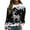 Black, variant on Tiweut Womens Christmas Sweatshirts Santa Deer Print Round Neck Long Sleeve Cozy Holiday Regular Tops Black,L