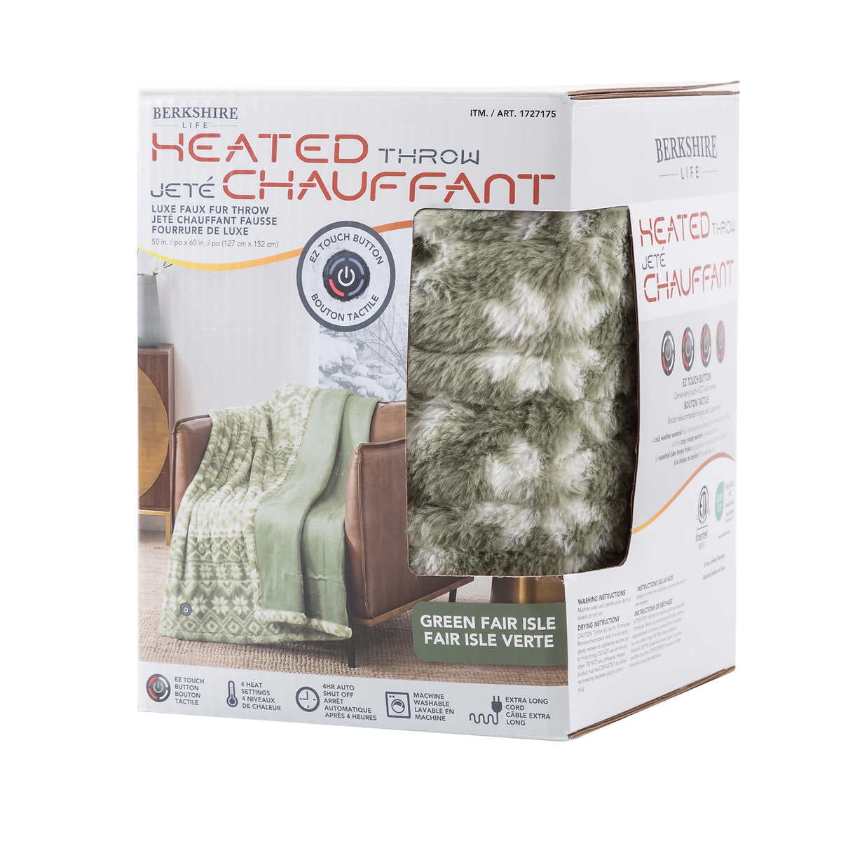 Berkshire Life Heated Throw Green Walmart