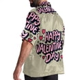 thumbnail image 3 of Valentine's Day Font Men's Short Sleeve Poplin Shirt, Casual Printed Button Down Summer Beach Shirt - Unisex, 3 of 6