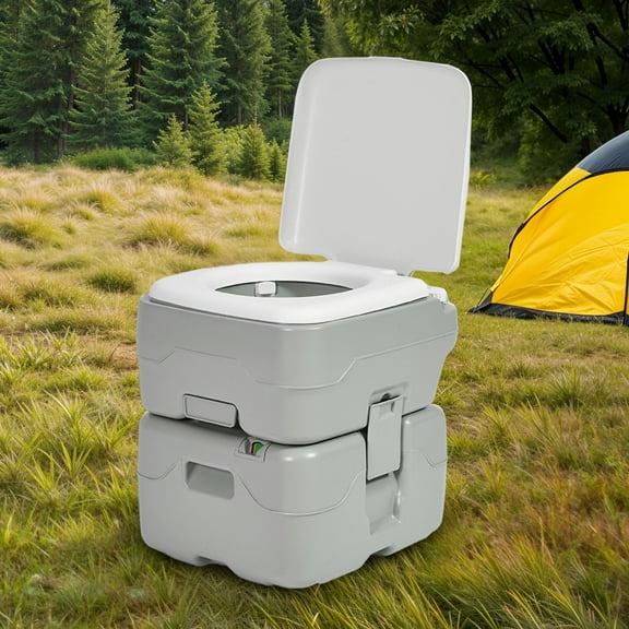 DEXTRUS 2.64-gal Portable Toilet for Camping, Porta Potty RV Toilet with Level Indicator