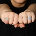 thumbnail image 2 of VOLALO 9/13MM Full Moissanite Synthetic 2 Colors Iced Out Five-Row Ring Hypoallergenic VVS1 Clarity Band Hiphop Rapper Party Anniversary Men Women Birthday Gift Engagement Wedding  X0 A0  S0, 2 of 7