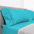 thumbnail image 2 of DNG Creations Solid Turquoise-Blue Colour 6 Piece Zipper Sheet Set - Include (1 Fitted Sheet Base, 2 Sheet has Zipper, 1 Flat Sheet And 2 Pillowcase) 800 Threads Count ( King - Size ), 2 of 7