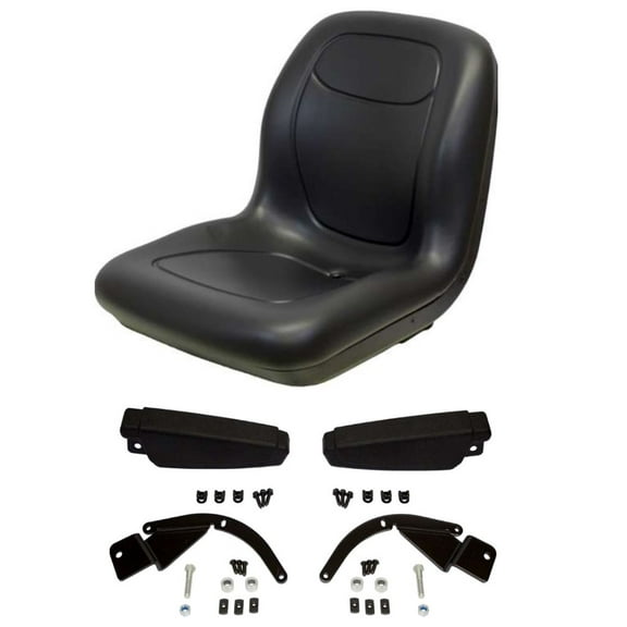 RAParts 102707301CC Black High Back Seat Flip Up Arm Rests Fits Kubota